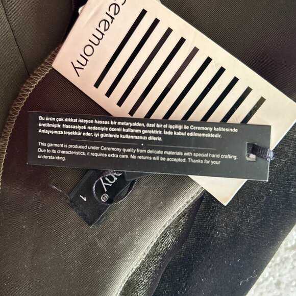 Ceremony NWT Olive Green Velvet Maxi Wedding Formal Minimalist Fairy 40's Glam - Picture 9 of 12